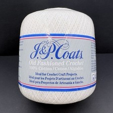 JP Coats Old Fashioned Crochet Cotton White Thread 400 yds Size 10 365