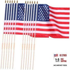 250th Handheld USA Flags 18x12 Inch with Spear Top 18x12