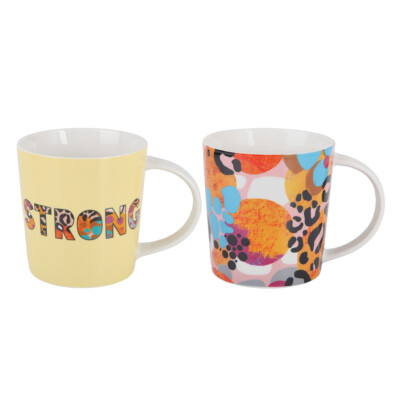 Maxwell & Williams DX1284 Becher-Set 380 ml BE FIERCE Strong, Porzellan, in G...