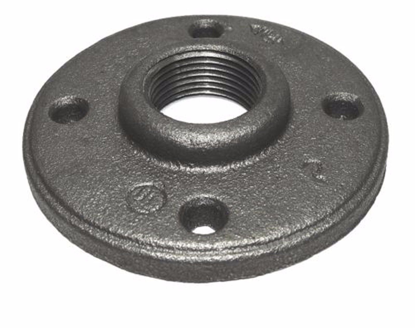 1 1/4" BLACK MALLEABLE IRON FLOOR FLANGE FITTING PIPE PLUMBING -Lot Of 4