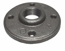 1 INCH BLACK MALLEABLE IRON FLOOR FLANGE FITTING PIPE PLUMBING -Lot Of 10