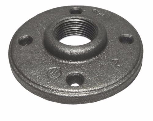 1 1/4" BLACK MALLEABLE IRON FLOOR FLANGE FITTING PIPE PLUMBING -Lot Of 4