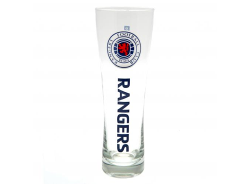 RANGERS FC BEER GLASS TALL PINT GLASS FOOTBALL OFFICIAL LICENSED MERCHANDISE