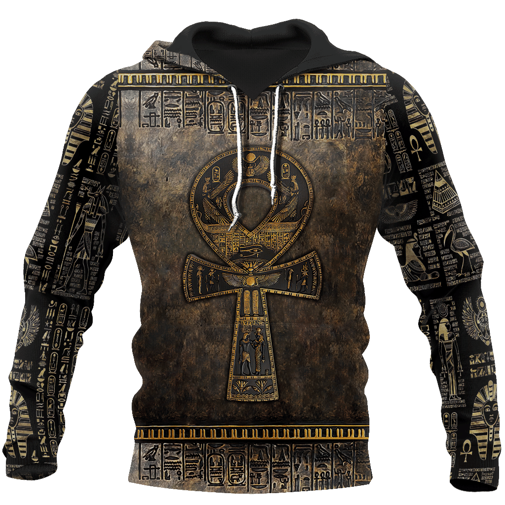 Full body 3D Egyptian Ankh printed hoodie, a meaningful gift for you and family