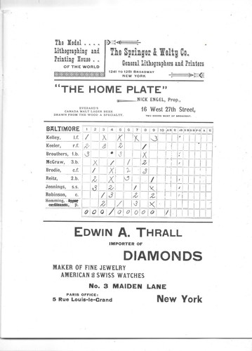 1894 GIANTS vs. ORIOLES World Series Program Robert Opie REPRINT #130 of 1,000 - Picture 3 of 7