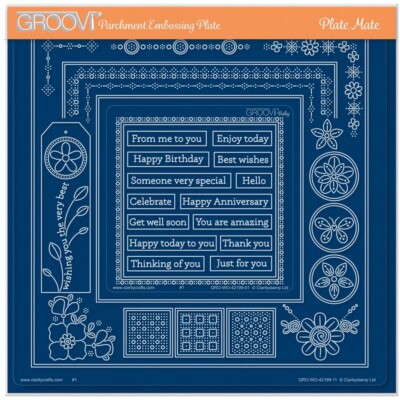 Clarity Stamps Groovi Tina's Layering A4 Plate Mate for A6 Square Plates