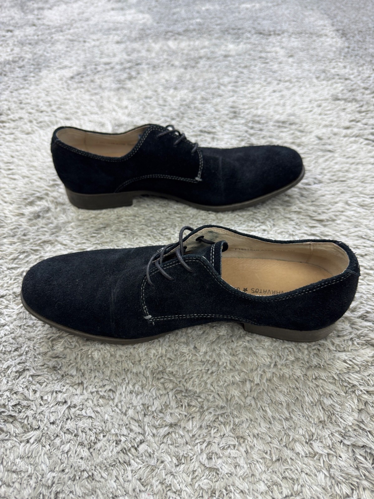 John Varvatos Shoes Mens 8M Black Star USA Suede Derby Lace Up Formal Oxfords