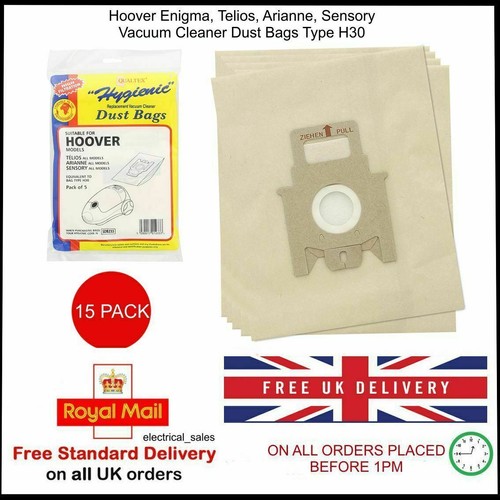 FITS HOOVER TELIOS ENIGMA ARIANNE SENSORY H30 H52 VACUUM CLEANER PAPER DUST BAGS - Picture 7 of 10