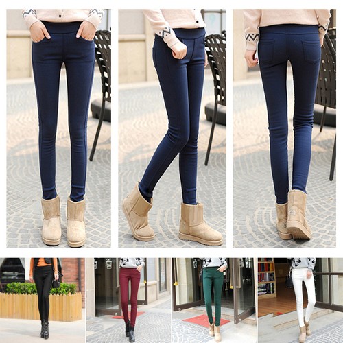 New Women Winter Warm Fleece Lined Thermal Stretchy Skinny Leggings Pants - Picture 6 of 13