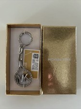 Michael Kors MK Circle Key Charm Hanger In Gift Box SH Rhodium