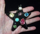 KJL KENNETH J. LANE Huge Black Enamel Multi-color Crystals Starfish Pin — photo 4