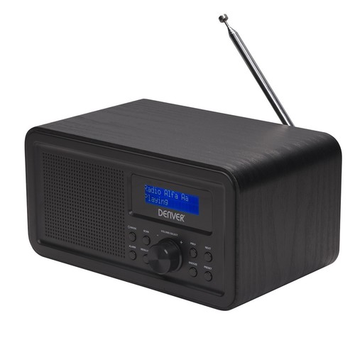 5706751044526 Radio DAB+/UKW Denver DAB-30 z drewnianą walizką czarne