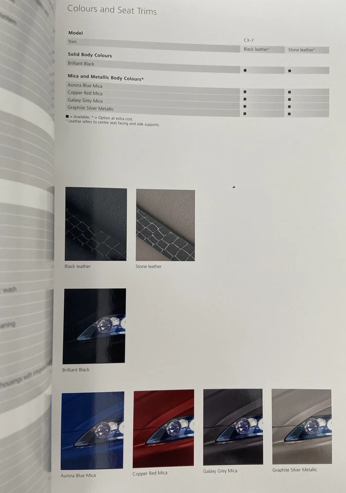 Mazda CX7 29 Page UK Sales Brochure November 2007 2.3 MZR DISI Turbo - Image 3 of 4