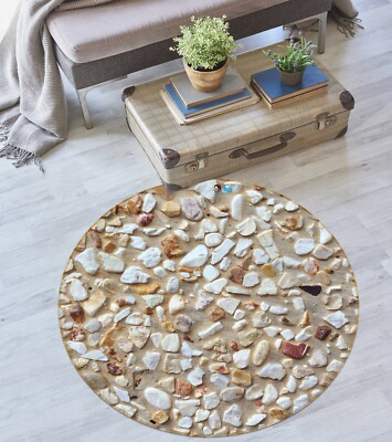 3D White Stone ZHUA2324 Game Non Slip Rug Mat Photo Carpet Zoe