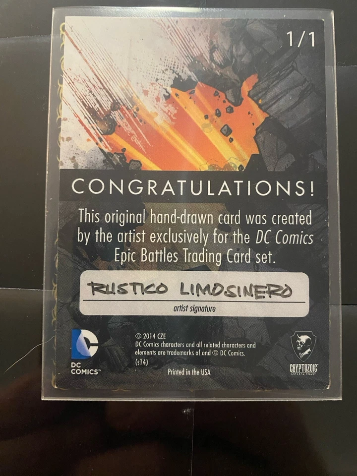 2014 Cryptozoic DC Epic Battles Sketch Cards 1/1 Rustico Limosinero Black Canary - Image 2 of 2