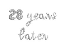 28 YEARS LATER Cursive Letter Balloon Banner - 28th Birthday Party Decorations