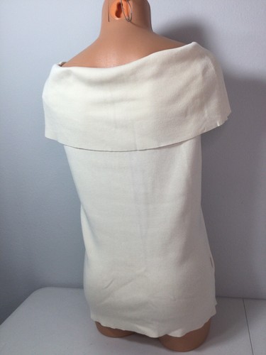 ANN TAYLOR Petites Ivory Top w/Large Collar. On Or Off Shoulder. Size LP. NEW. - Picture 2 of 6