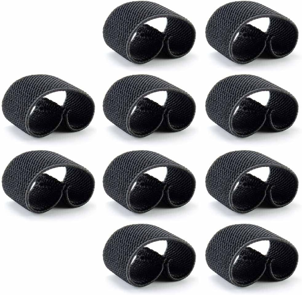 1" Elastic Webbing Belt Tactical Equipment Belt Keeper Accessories (10 Black