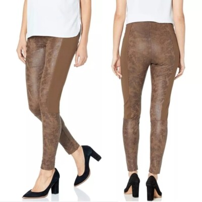 Lysse Trent Ponte Knit Leggings Size XS Womens Faux Embossed Suede Bison Pull On
