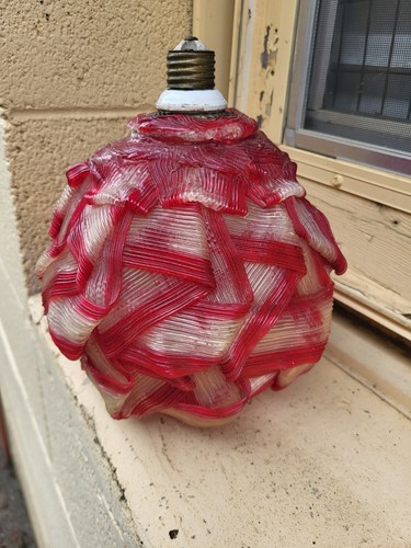 Vtg Mid Century Modern Round LUCITE BALL Shade RETRO Globe Light Fixture Lamp - Picture 12 of 16