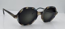 Vintage H.O.F. Blue Gray Geometric Horn-Rimmed Sunglasses USA FRAMES ONLY
