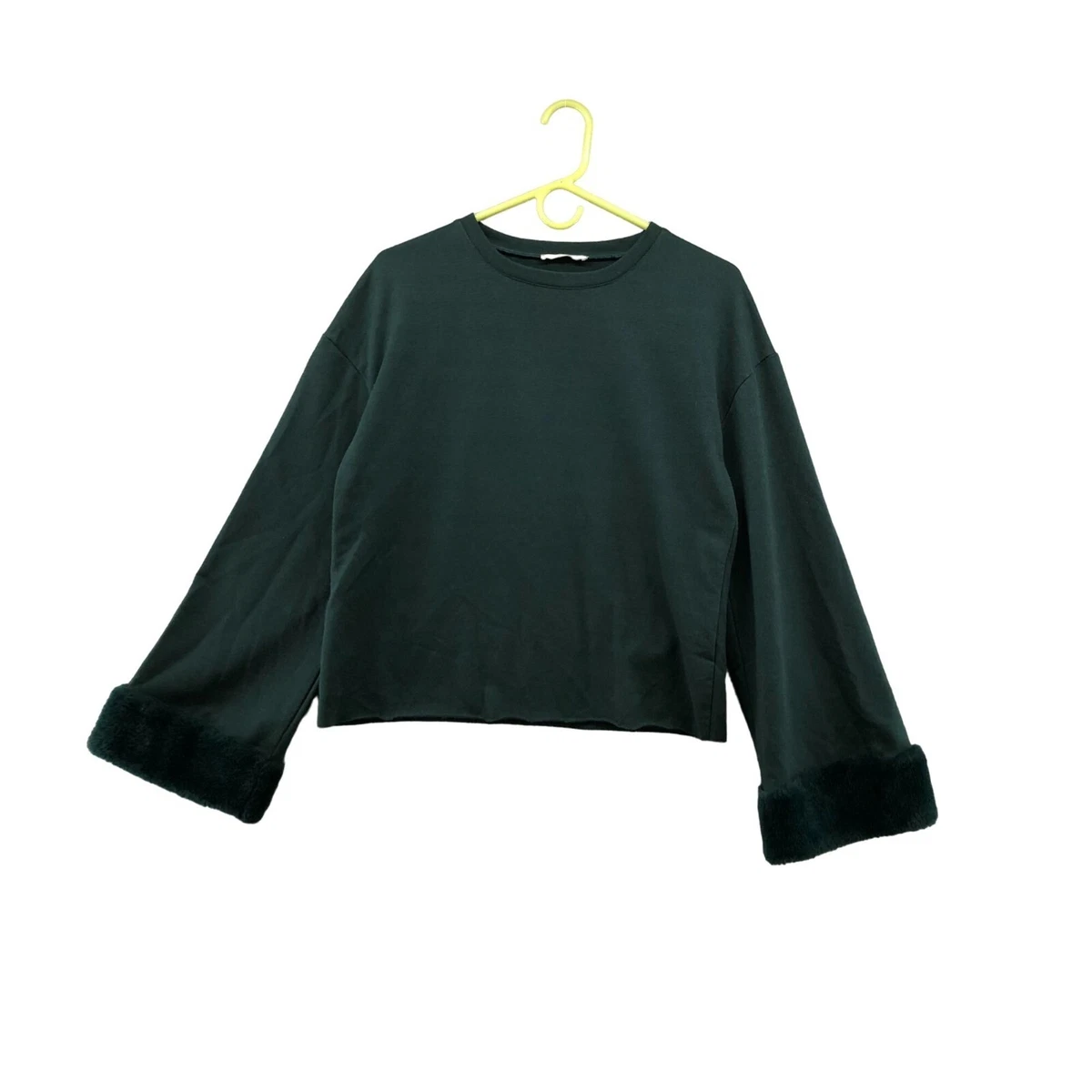 Zara fur sleeve jumper cheap