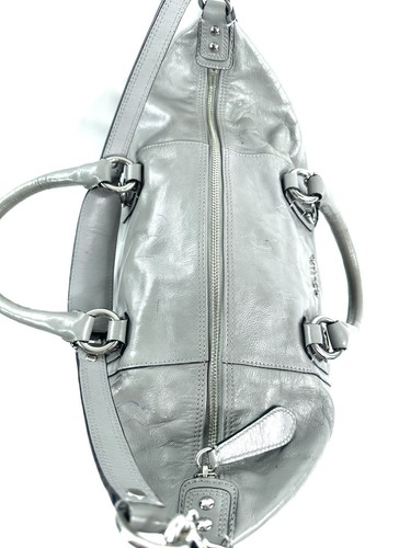 Coach Ashley F15454 grau Glanz Leder große Umhängetasche Schultertasche Handtasche - Bild 9 von 13