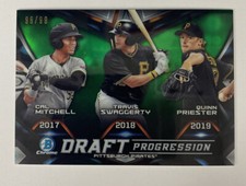 2019 Bowman Chrome Draft Progression Green Mitchell Swaggerty Priester Card /99