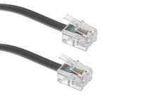 1 Feet Modular Phone/Telephone Wire Line Cord/Cable RJ11 6P4C, BLACK, 1ft.