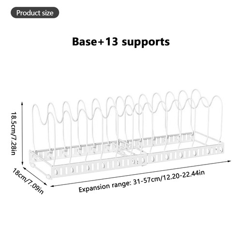 Pots Pans Lid Organiser Storage Rack Adjustable Kitchen Cupboard Saucepan Holder - Picture 12 of 12