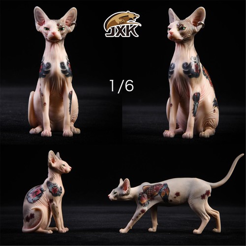 Tatuaggio JxK 1/6 canadese senza pelo Sphynx gatto animale domestico statuina giocattolo da collezione regalo - Foto 2 di 20