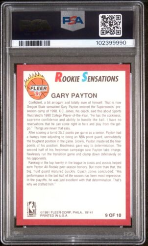 Gary Payton 16 card lot 1991 Rookie Sensations PSA 7.5 NM+, patch card, inserts - Picture 3 of 11