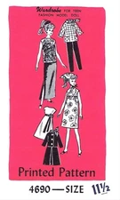 4690 Mail Order BARBIE Doll Pattern Vintage Teen Fashion 11.5"