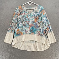 CMC Color Me Cotton Top Womens Medium Colorful Layered Art to Wear USA Made