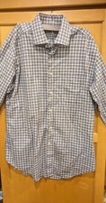 David Donahue Button Down Shirt Mens Large Plaid Long Sleeve Pocket