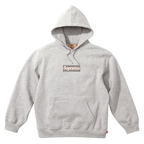 Supreme X Burberry Box Logo Heather Grey Hoodie Sz M Brand New with Tags SEALED - Picture 5 of 5