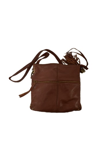 BOLSO BANDOLERA PLEGABLE DE CUERO MARRÓN MARCA DEL REY 11 X 11 LUCKY 11 - Imagen 2 de 10