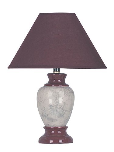 ORE International 609BG 15 Ceramic Accent Table Lamp Burgundy