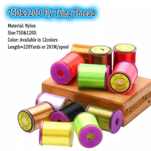 75D/120D Waxed Nylon Fly Tying Thread Nymph Dry Fly Tying Material Fishing Tools - Picture 2 of 37
