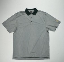 Footjoy Men's Large Polo Shirt Modern Performance Stretch Golf Green Striped
