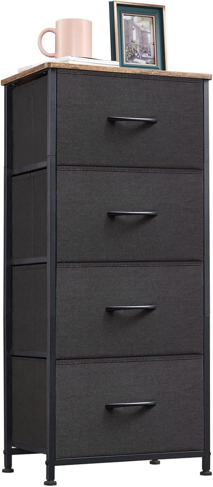 Tall 4-Drawer Dresser for Bedroom Storage with Removable Mirror