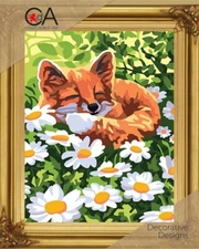 Collection D'Art Needlepoint Tapestry Kit - Slipping Fox Daisies, New