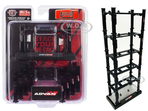 STACKABLE DIECAST AUTO-LIFT 5 PC SET ADVAN YOKOHAMA FOR 1/64 CARS M2 33500-MJS01