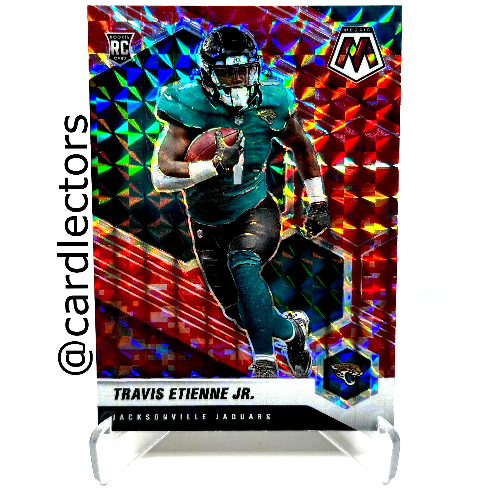 2021 Panini Mosaic Football TRAVIS ETIENNE JR. #314 RC Red Camo PRIZM SP JAGUARS