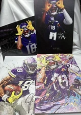 4 Sports Posters Justin Jefferson Poster Wall Art Decor Print Picture Unframed