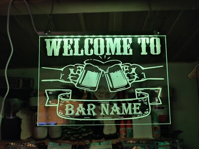 Mancave Leuchtbar offen LED Schild - Haus Garten Kneipe Geschenk personalisiert