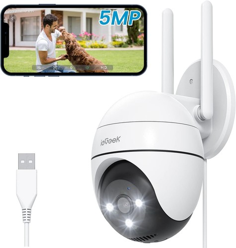 2 pz ieGeek 5MP telecamera di sicurezza esterna Wi-Fi esterna telecamera IP PTZ 355°/120° - Foto 10 di 10