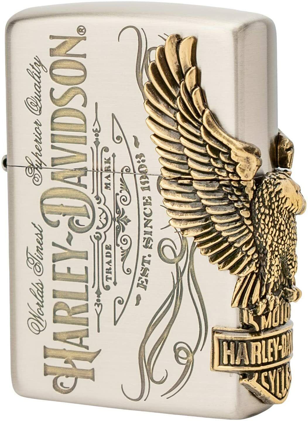 Zippo Lighter Harley Davidson Bald Eagle Side Metal Silver HDP-75