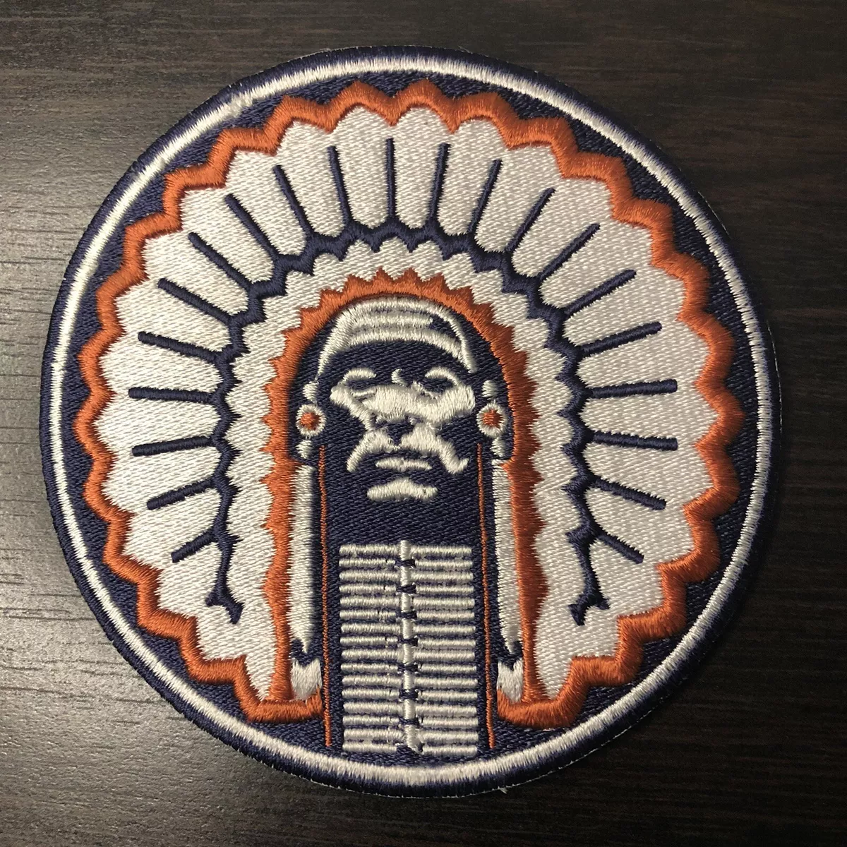 Chief Illiniwek Logo Embroidered Patch 4 x 4 +/- Fighting Illini