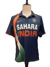Nike Sahara India Polo Jersey Shirt Adult Large Blue Orange Fit Dry Cricket Team